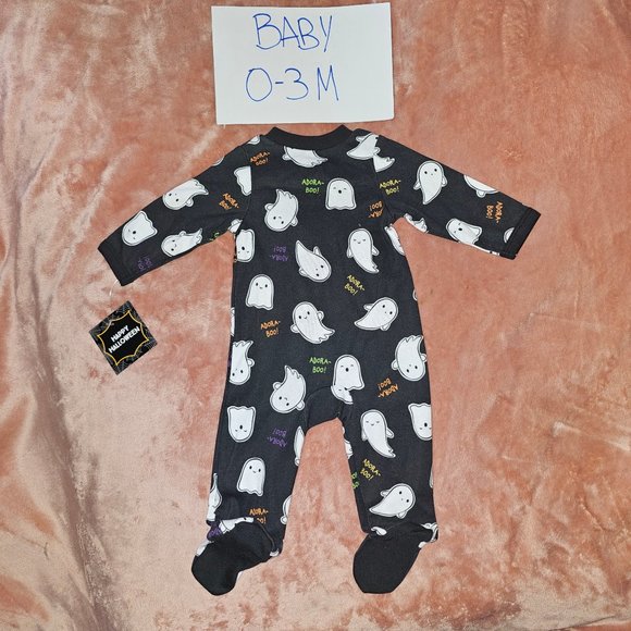 Baby 0-3M Halloween Ghost Adora-Boo 2 Way Zip Sleep N Play Footed Sleeper NWT - Picture 4 of 4